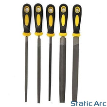 Load image into Gallery viewer, 5pc ENGINEERS HAND FILE SET 8" LARGE METAL SANDING TOOL FLAT ROUND TRIANGLE RASP