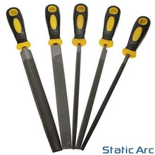 Load image into Gallery viewer, 5pc ENGINEERS HAND FILE SET 8" LARGE METAL SANDING TOOL FLAT ROUND TRIANGLE RASP
