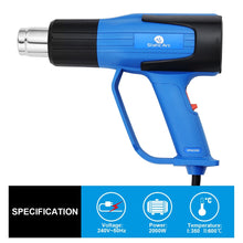 Load image into Gallery viewer, 2000W ELECTRIC HEAT GUN HOT AIR VARIABLE TEMP PAINT GLUE DRY SEAL + NOZZLES