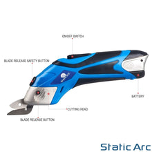 Load image into Gallery viewer, CORDLESS SCISSORS CUTTING SHEARS BATTERY RECHARGABLE FABRIC PLASTIC CARD CUT