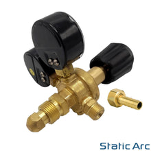 Load image into Gallery viewer, GAS BOTTLE PRESSURE FLOW REGULATOR DUAL GAUGE ARGON CO2 NITROGEN MIG TIG WELDING