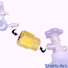 Load image into Gallery viewer, CO2 BOTTLE to ARGON REGULATOR ADAPTER CONNECTOR GAS FITTING 5/8" BSP to W21.8