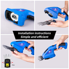 Load image into Gallery viewer, CORDLESS GARDEN SHEARS GRASS HEDGE SHRUB TRIMMER 2in1 DUAL ATTACHMENTS 7.2V