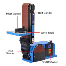 Load image into Gallery viewer, 650W ELECTRIC BELT + DISC SANDER 2in1 LINISHER BENCH LARGE TABLE WOOD METAL SAND