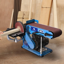 Load image into Gallery viewer, 375W ELECTRIC BELT + DISC SANDER 2in1 LINISHER BENCH WORKTOP WOOD METAL SANDING