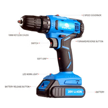 Load image into Gallery viewer, CORDLESS DRILL DRIVER 20V LI-ION BATTERY ELECTRIC SCREWDRIVER SET POWER TOOL KIT