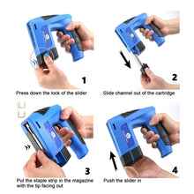 Load image into Gallery viewer, CORDLESS STAPLE NAIL GUN 2in1 BATTERY RECHARGABLE PIN STAPLER KIT