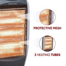 Load image into Gallery viewer, 1200W ELECTRIC HALOGEN SPACE HEATER OSCILLATING PORTABLE RADIATOR HOME OFFICE
