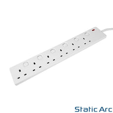 Load image into Gallery viewer, EXTENSION LEAD CABLE ELECTRIC UK MAINS POWER PLUG SOCKET SWITCH 1/2/4/6 GANG WAY