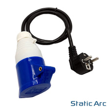 Load image into Gallery viewer, 16A Socket to EU 2 Pin Euro Mains Plug Connector Adapter Cable European Travel
