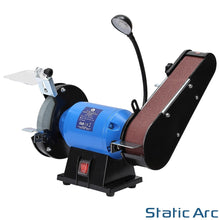 Load image into Gallery viewer, 350W ELECTRIC BENCH GRINDER &amp; SANDING BELT LINISHER METAL WOOD SANDER 6&quot; WHEEL
