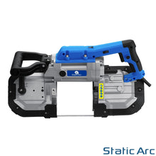 Load image into Gallery viewer, 1200W ELECTRIC HANDHELD BAND SAW 2in1 CHOP TABLE BANDSAW STAND METAL WOOD CUT
