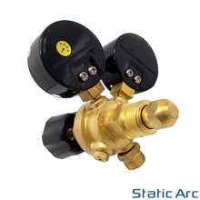 Load image into Gallery viewer, GAS BOTTLE PRESSURE FLOW REGULATOR DUAL GAUGE ARGON CO2 NITROGEN MIG TIG WELDING
