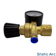 Load image into Gallery viewer, MINI GAS BOTTLE REGULATOR FLOW GAUGE NITROGEN CO2 ARGON MIG TIG WELDING + HOSE
