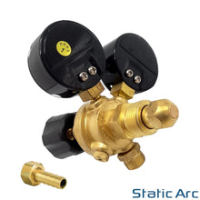 Load image into Gallery viewer, GAS BOTTLE PRESSURE FLOW REGULATOR DUAL GAUGE ARGON CO2 NITROGEN MIG TIG WELDING
