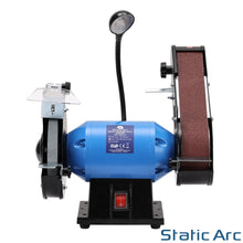 Load image into Gallery viewer, 350W ELECTRIC BENCH GRINDER &amp; SANDING BELT LINISHER METAL WOOD SANDER 6&quot; WHEEL
