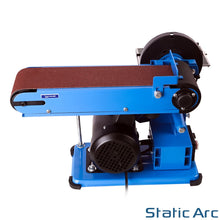 Load image into Gallery viewer, 375W ELECTRIC BELT + DISC SANDER 2in1 LINISHER BENCH WORKTOP WOOD METAL SANDING
