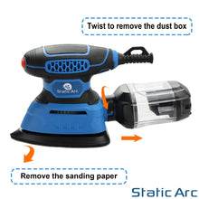 Load image into Gallery viewer, 140W ELECTRIC DETAIL SANDER CORDED PALM MOUSE WOOD SANDING + PADS
