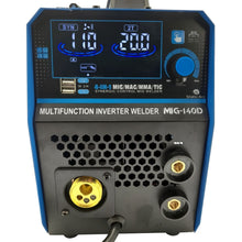 Load image into Gallery viewer, MIG 140D INVERTER WELDER 4in1 SYNERGIC MMA ARC TIG LIFT GAS GASLESS WELDING 140A
