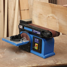 Load image into Gallery viewer, 650W ELECTRIC BELT + DISC SANDER 2in1 LINISHER BENCH LARGE TABLE WOOD METAL SAND
