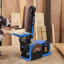 Load image into Gallery viewer, 650W ELECTRIC BELT + DISC SANDER 2in1 LINISHER BENCH LARGE TABLE WOOD METAL SAND
