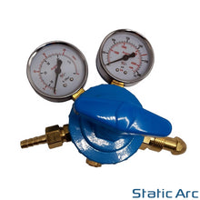 Load image into Gallery viewer, GAS BOTTLE PRESSURE FLOW REGULATOR DUAL GAUGE ARGON CO2 OXYGEN ACETYLENE WELDING
