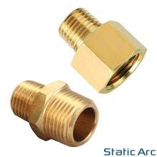 Load image into Gallery viewer, 3/8" to 1/4" BSP ADAPTER REDUCER BRASS THREAD FITTING GAS AIR HOSE MALE FEMALE
