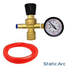 Load image into Gallery viewer, MINI GAS BOTTLE REGULATOR FLOW GAUGE NITROGEN CO2 ARGON MIG TIG WELDING + HOSE
