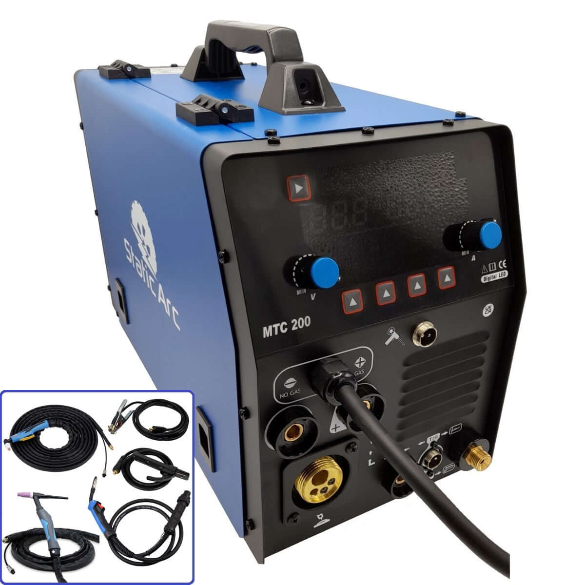 MTC 200 SYNERGIC DC WELDER PLASMA CUTTER 5in1 MIG MMA ARC TIG CUT SPOT ...