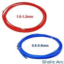 Load image into Gallery viewer, MIG TEFLON LINER INSERT WELDING WIRE 0.6-1.2mm TORCH BINZEL BLUE RED 4.2m
