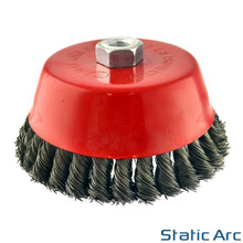 Load image into Gallery viewer, TWIST KNOT WIRE BRUSH CUP WHEEL ANGLE GRINDER METAL RUST PAINT REMOVAL 75/100mm
