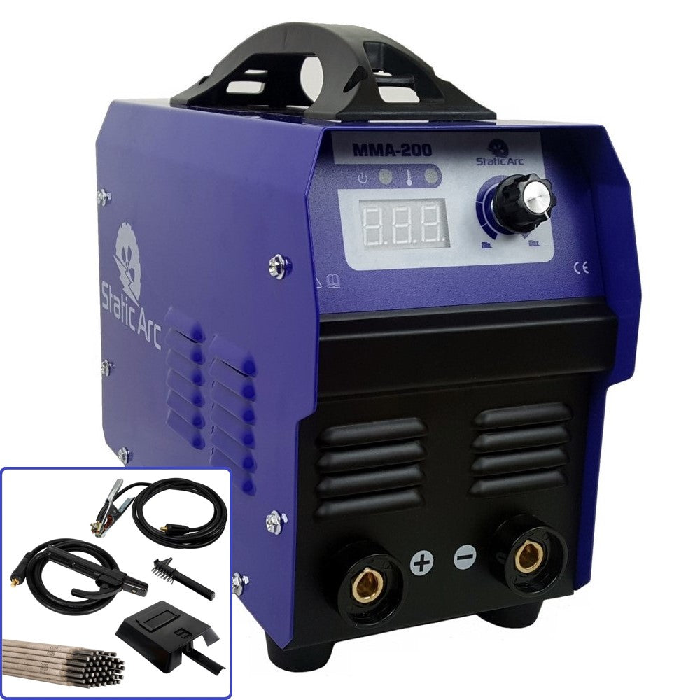 MMA 200 INVERTER WELDER DC ROD ARC ELECTRODE STICK WELDING KIT 200A